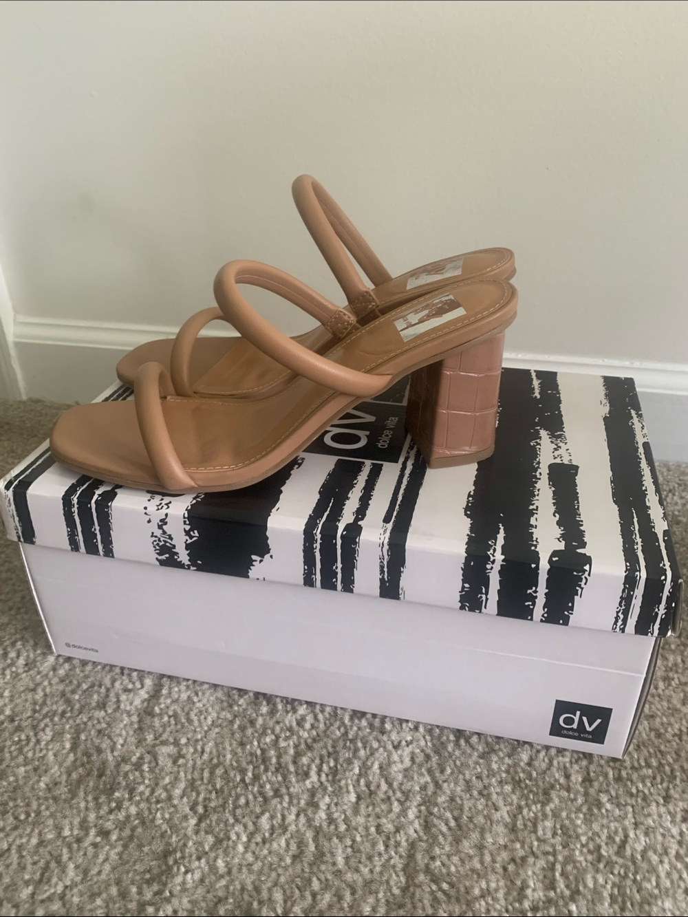 Dolce Vita Tan Double-Strap Block Heel Sandals - Tan